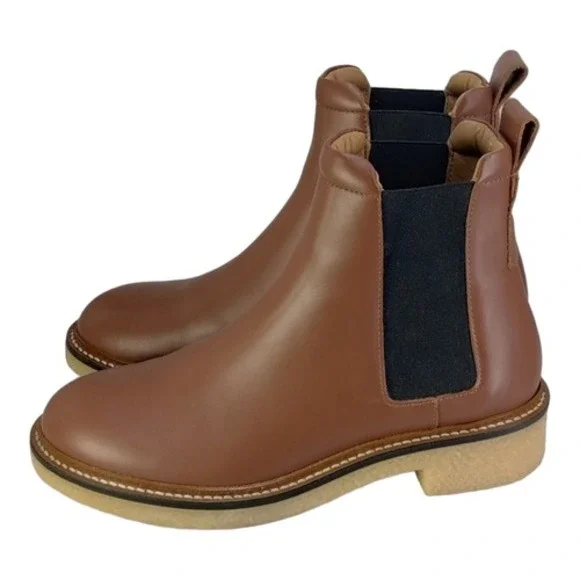 Everlane The Italian Leather Chelsea Boot Tobacco Brown Womens Size 5 - Picture 3 of 8